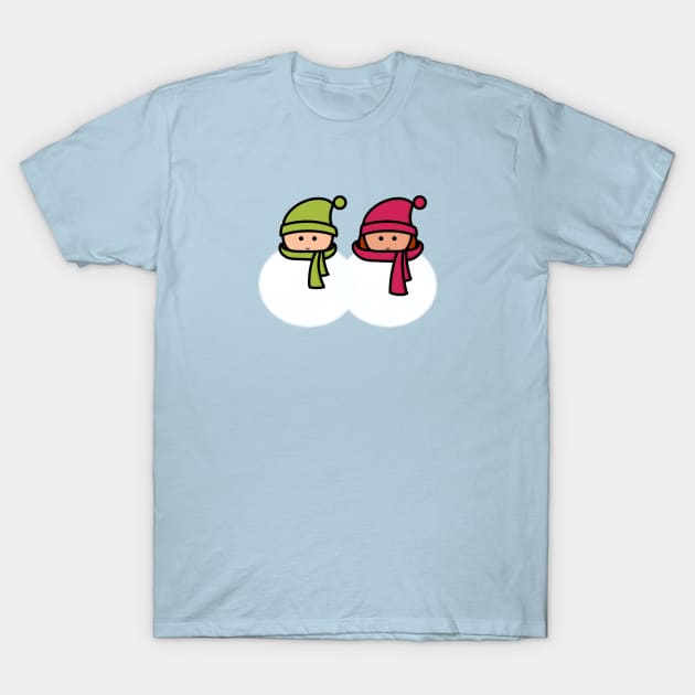 Snowman and snowwoman couple T-Shirt by ThePJCouple